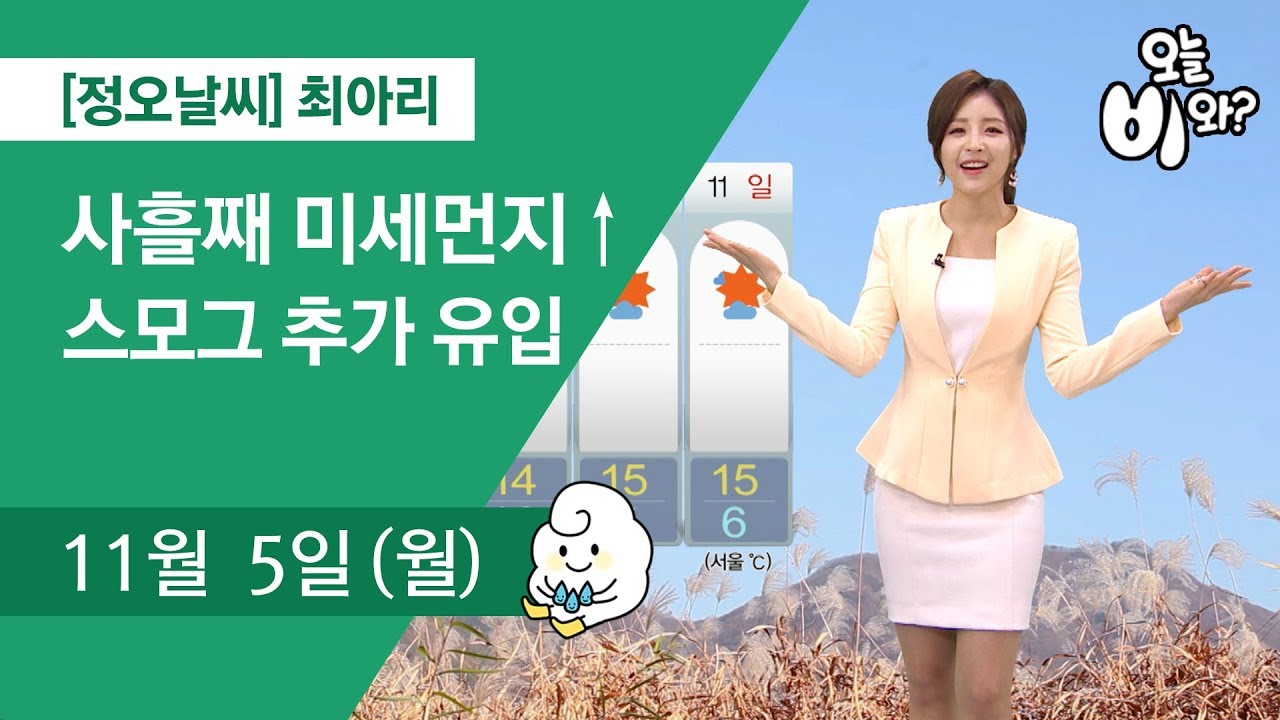 [오늘날씨] 최아리 : 정오 뉴스 기상예보 20181105