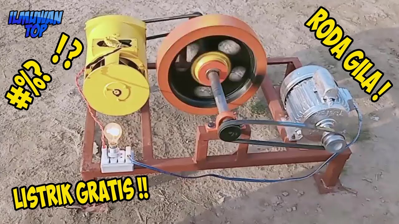 PEMBUKTIAN ENERGI LISTRIK GRATIS TENAGA GRAVITASI RODA GILA FLYWHEEL Yang Tak Pernah Habis SELAMANYA