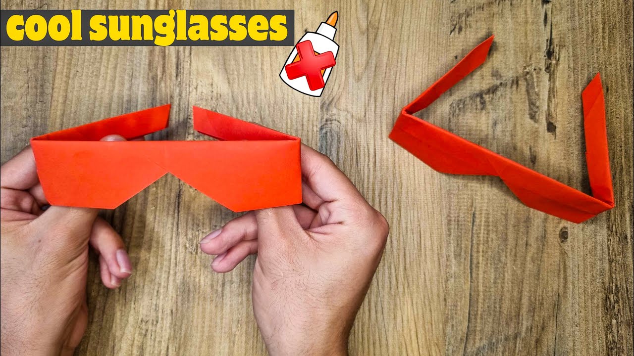 How to Make a Origami Sunglasses - No Glue Origami