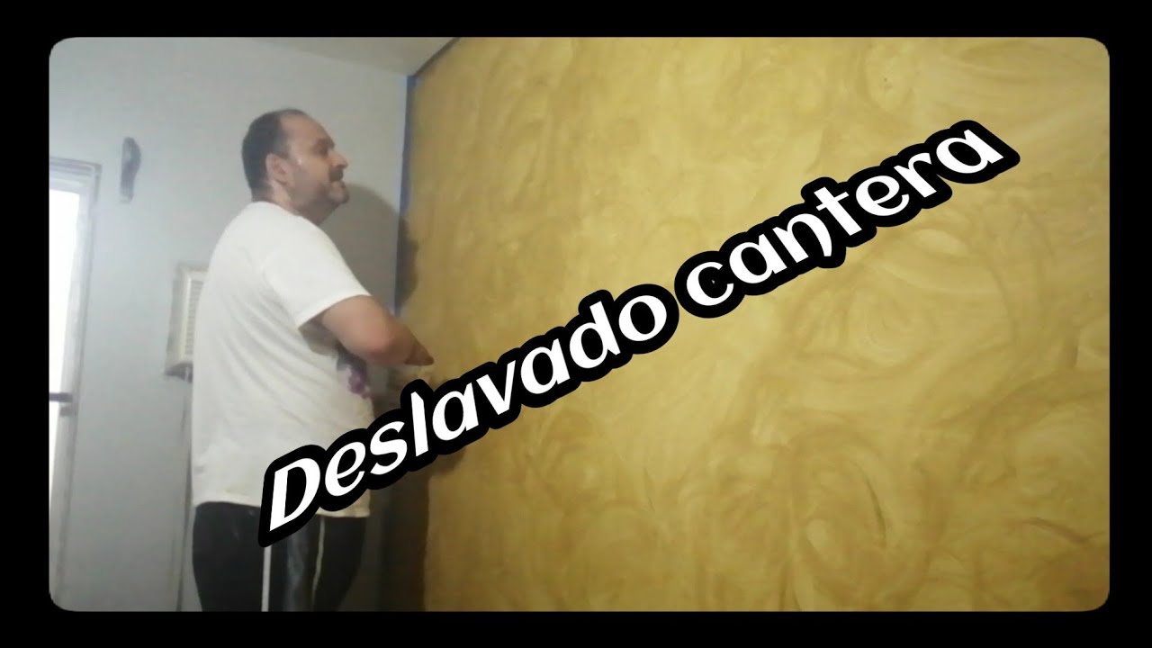 Haciendo deslavado tipo cantera con pintura de agua y estopa