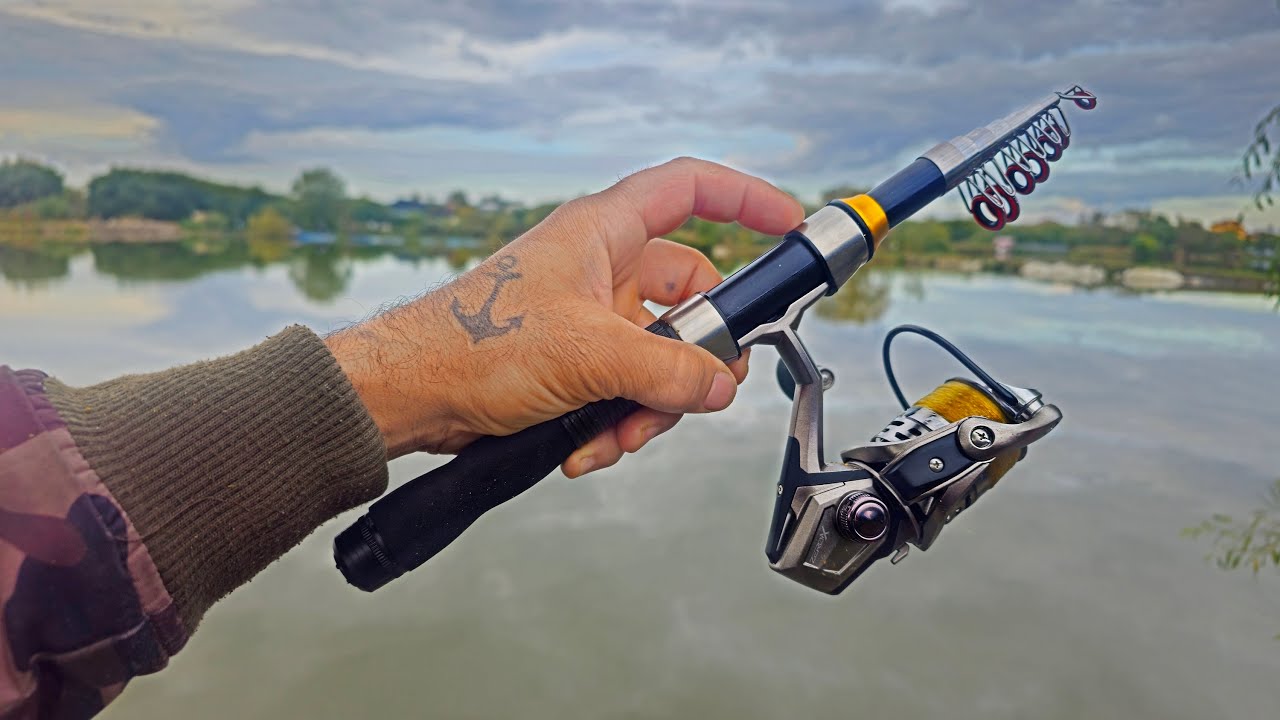 PESCUIT LA CRAP CU CEA MAI MICA SI IEFTINA LANSETA TELESCOPICA  #fishing #fishhacker #carp #fish