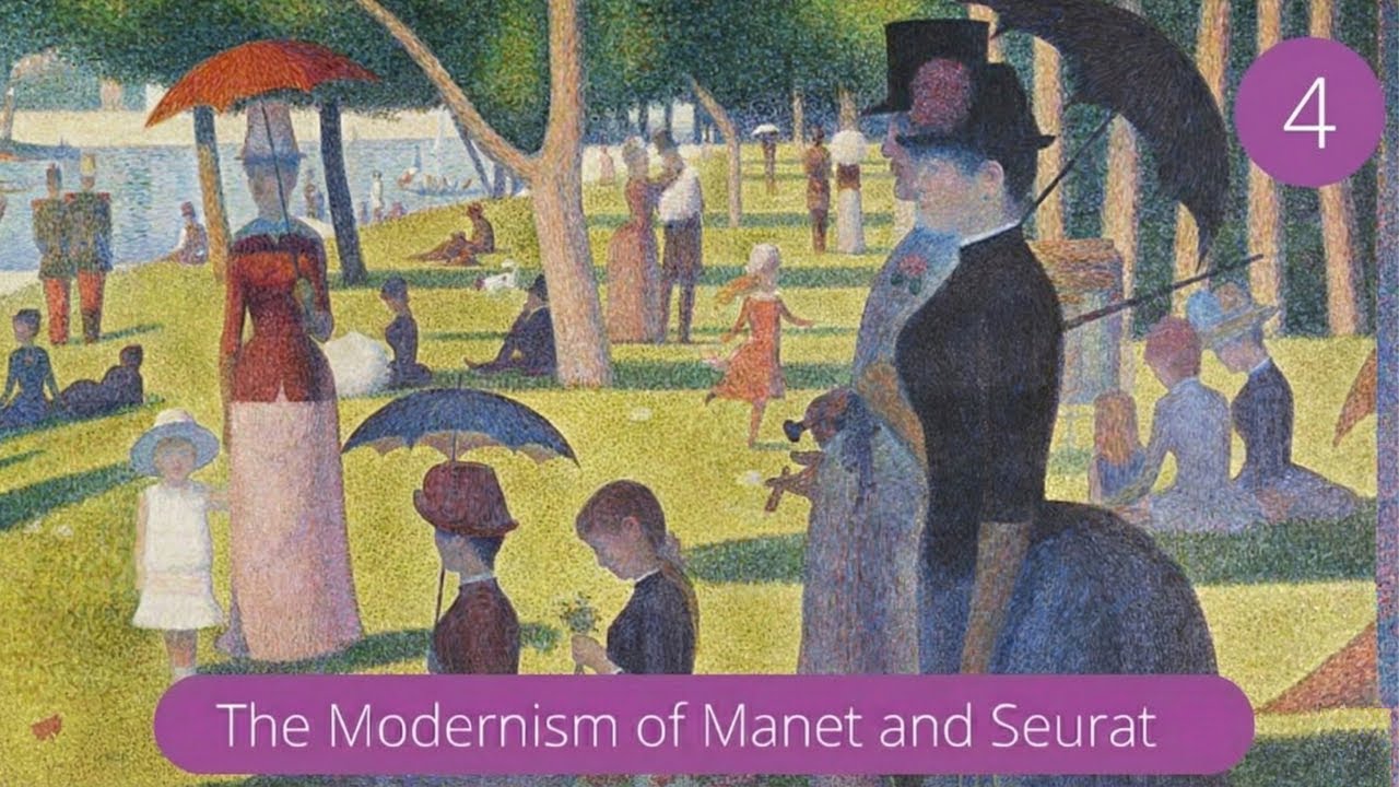 The Modernism of Manet and Seurat - 4 - Georges Seurat, Bathers  at Asnières, A Sunday Afternoon