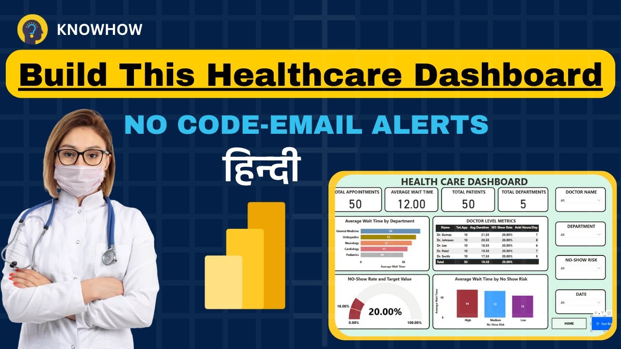 Power BI + Power Automate Healthcare Dashboard Hindi Tutorial