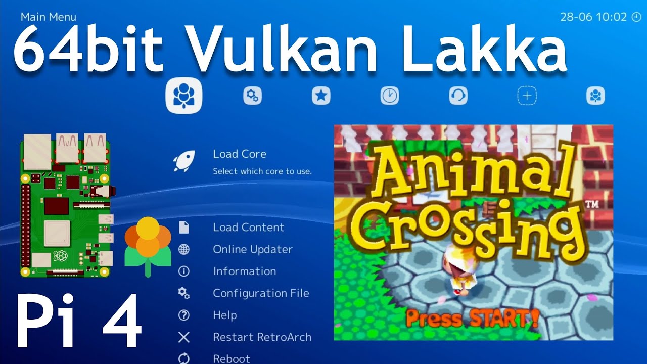 Raspberry Pi 4. Retroarch 64bit с Vulkan.