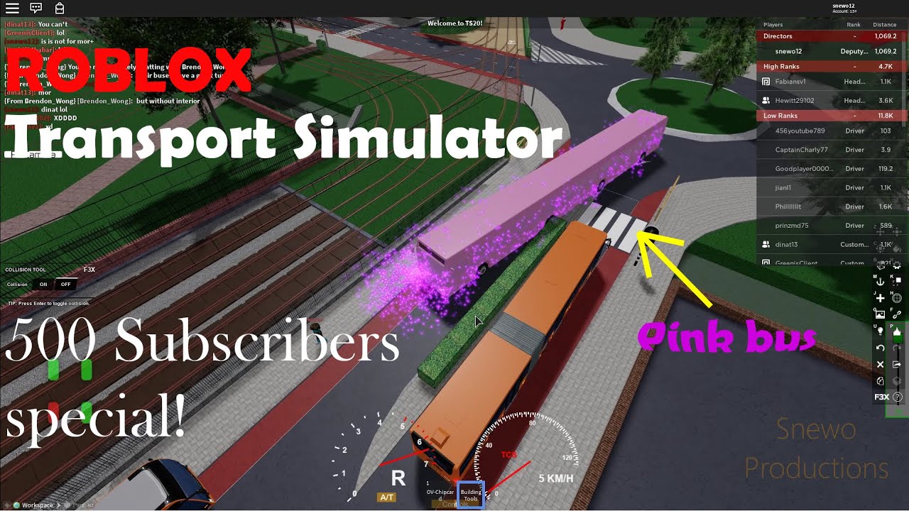 [500 SUB] ROBLOX [60FPS] | Transport Simulator | Pink XXL bus | 500 sub special!