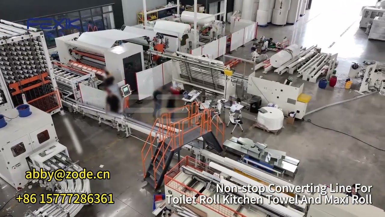 Non Stop Rewinder Machine Toilet Paper Production Line #papertowel #packingmachine paperindustry