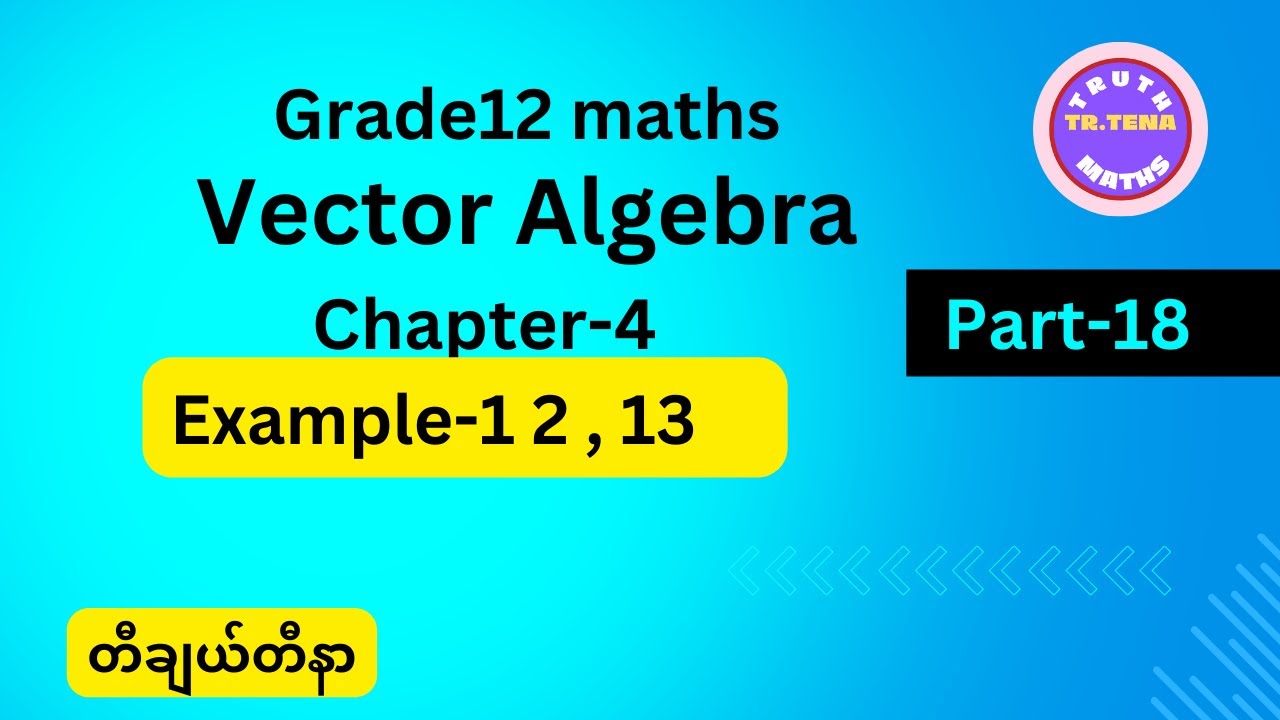 Grade12 maths chapter4, Example12, Example13, Vector Algebra, Tena