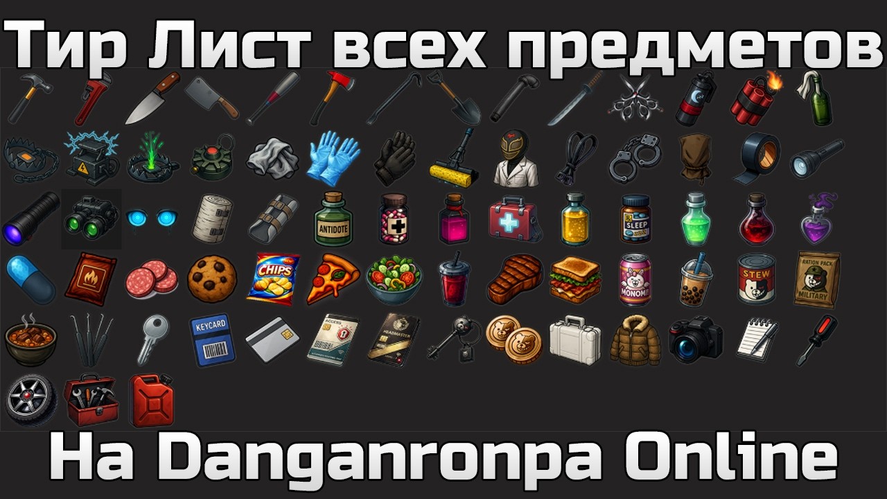 Danganronpa Online - Тир лист всех предметов на быстрых играх (1.7.4)