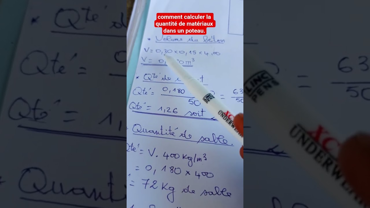 Voici comment calculer la quantité de matériaux dans un poteau 