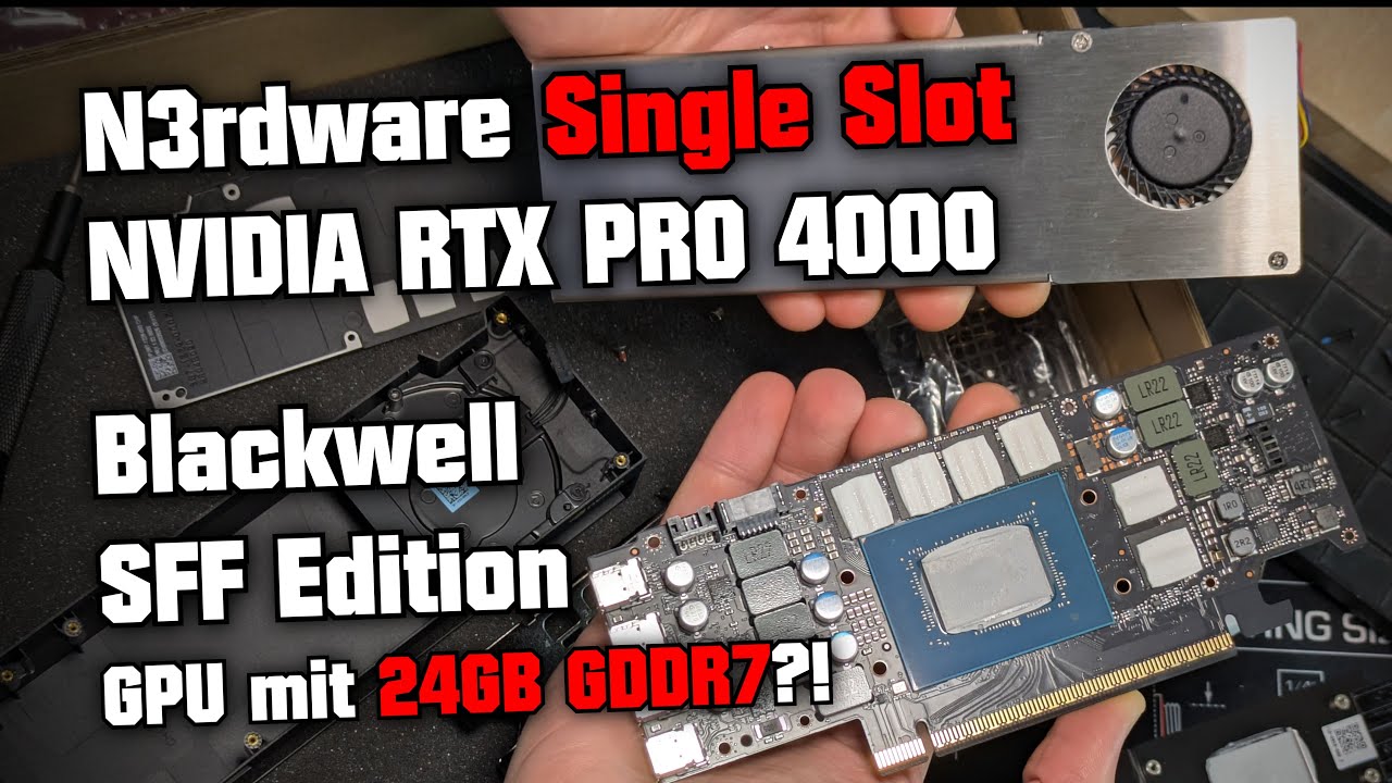 Single Slot GPU mit 24GB GDDR7?! 🔥😱 NVIDIA RTX PRO 4000 Blackwell SFF Edition & N3rdware Ada Kühler