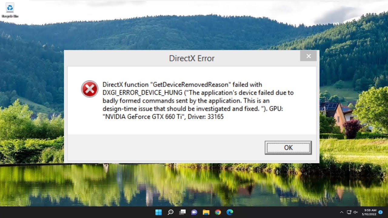 Функция DirectX Getdeviceremovedreason завершилась с ошибкой DXGI [Решение]