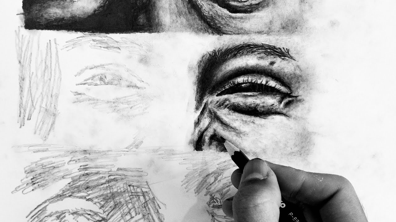 When I drawing potrait with pencil - step by step