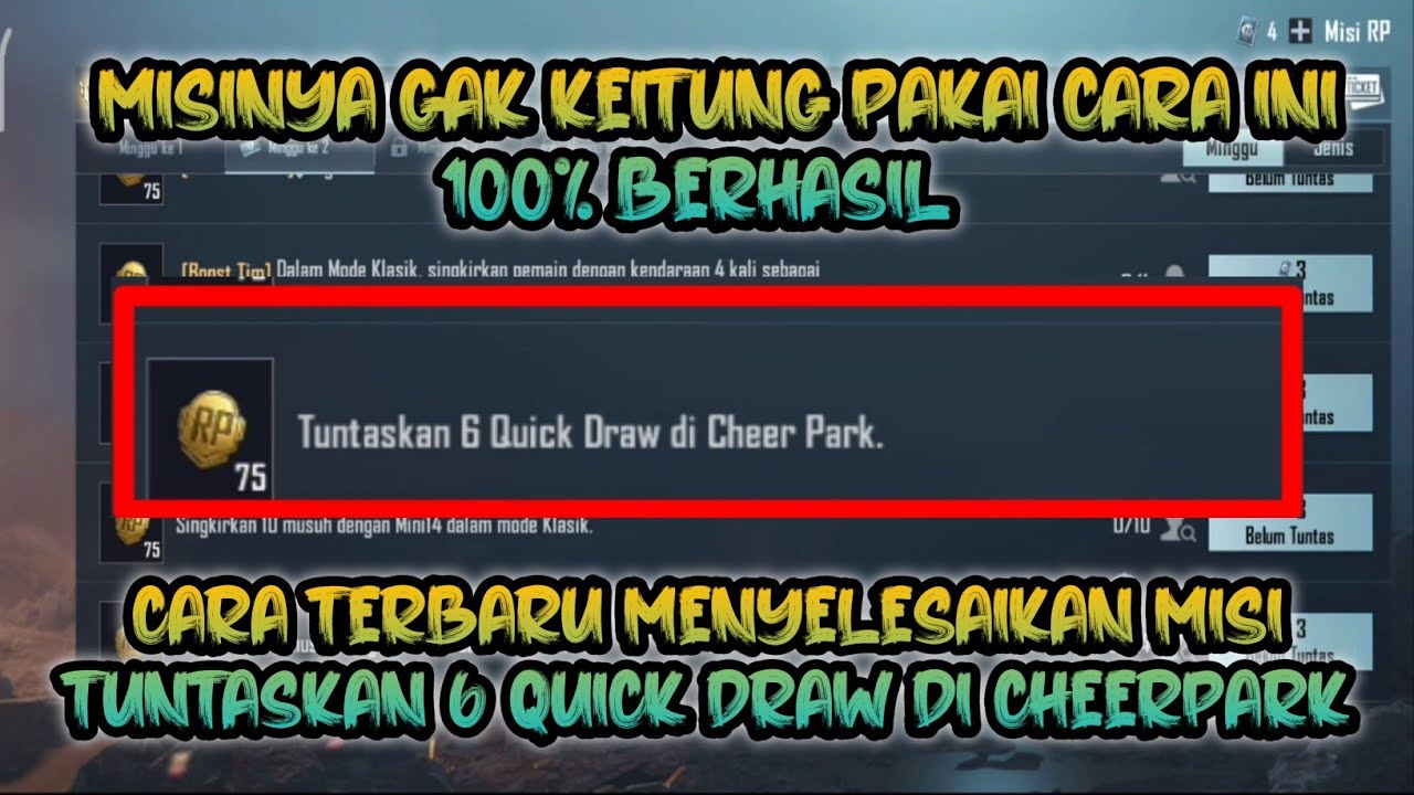 MISI TUNTASKAN 6 QUICK DRAW DI CHEER PARK TERBARU 