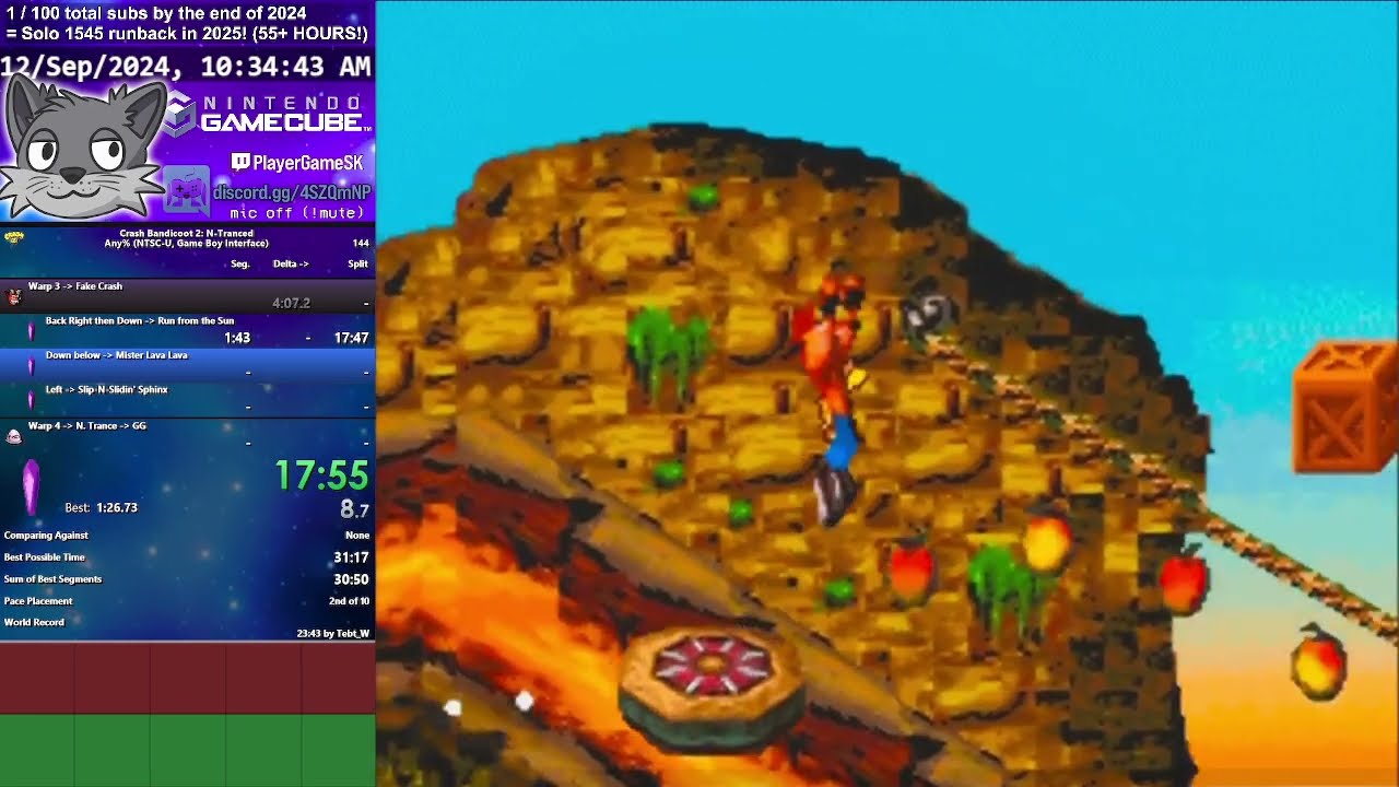 ⏱️ Crash Bandicoot 2: N-Tranced - Any% (NTSC-U, GBI_SR on GCN) in 0:32:53