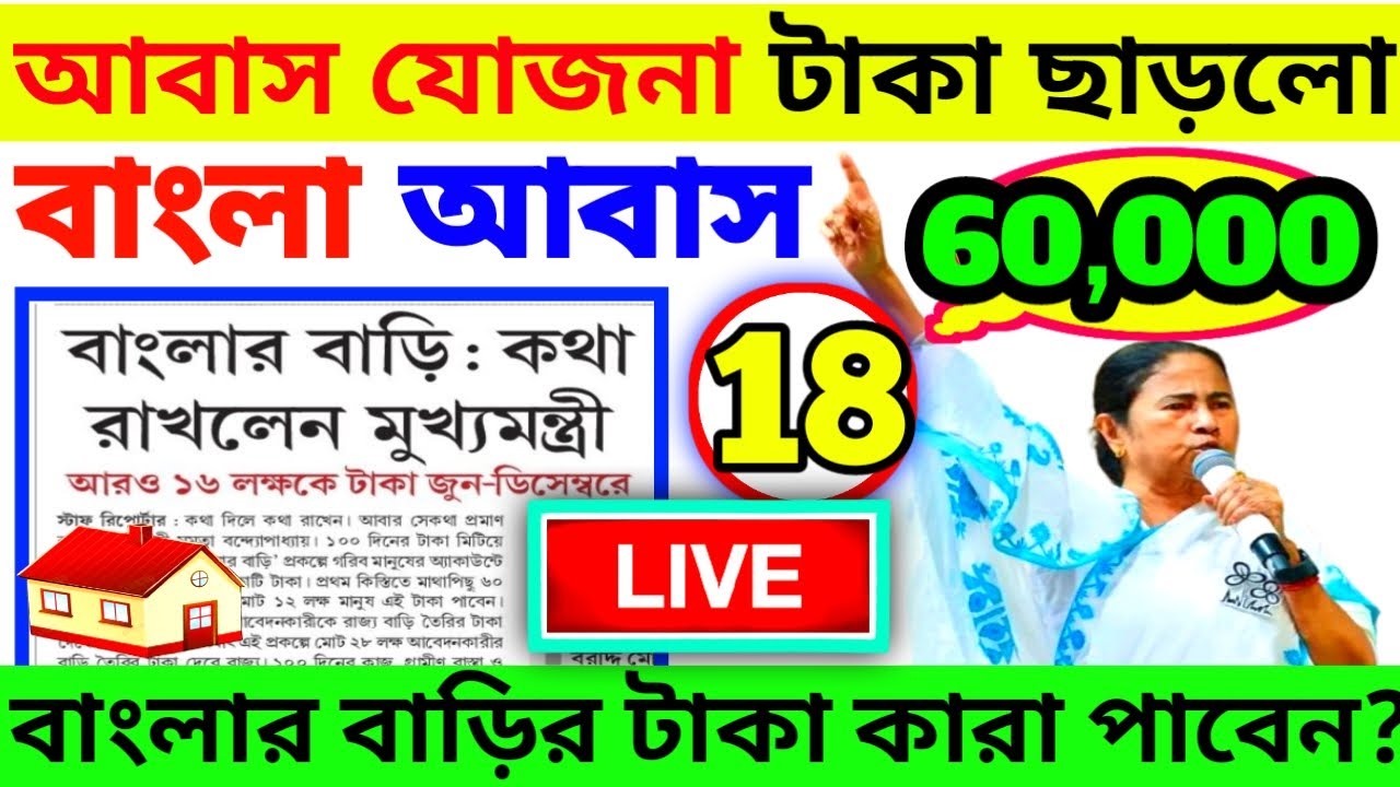 🔴✅ বাংলা আবাস যোজনা 60000 আজকে ব্যাংকে ঢুকছে✅18 ডিসেম্বর নতুন নিয়ম ✅Bangla Awas Yojana Money 2024
