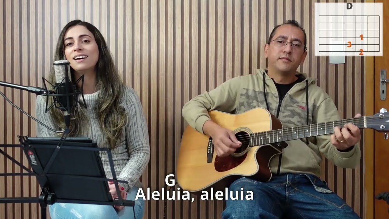 Aula de violão gospel  - A alegria esta no coração