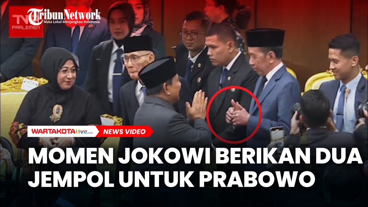 MOMEN Jokowi Berikan Dua Jempol untuk Prabowo Usai Pidato Kenegaraan di Sidang Tahunan MPR RI