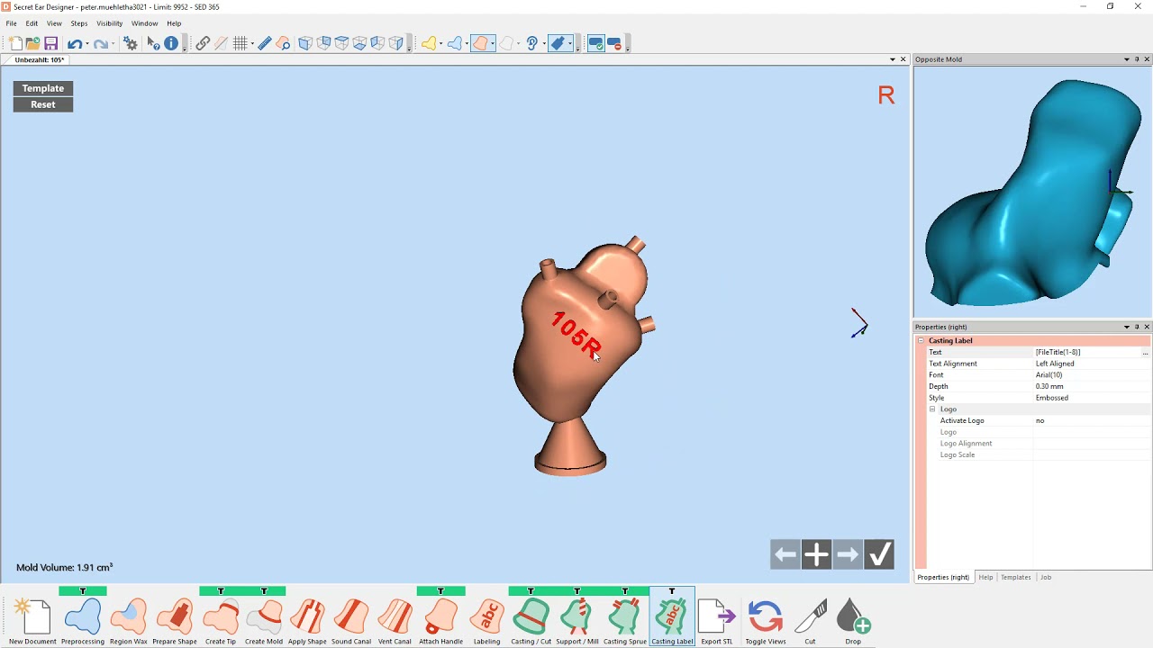 How to create injection molds for earpieces with Secret Ear Designer