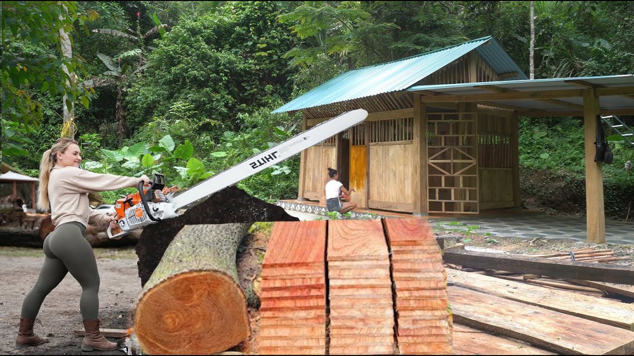 CEO Girl Leaves The City for The Forest To Building House and Kitchen | From Start To Finish