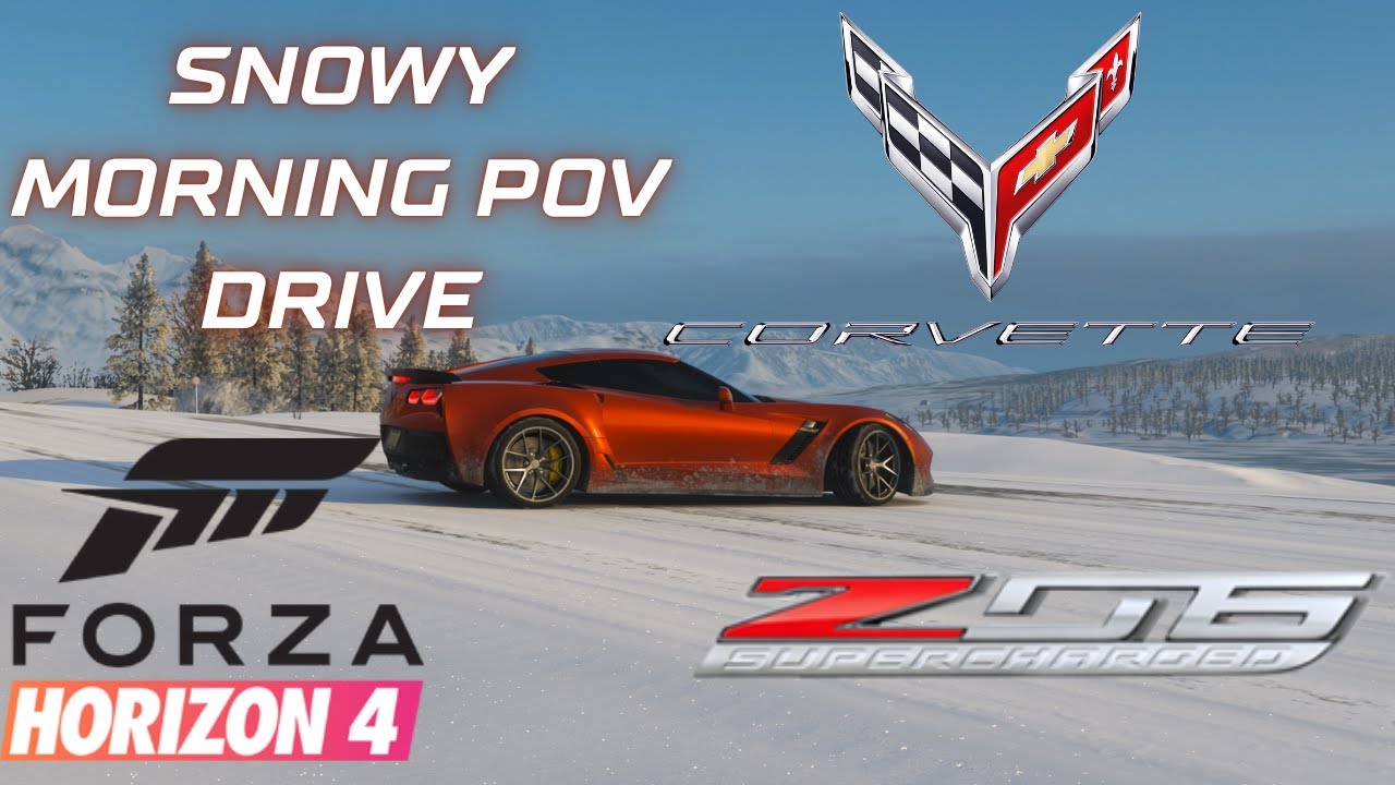 C7 Z06 Snowy morning POV Drive, Horizon 4 Gameplay