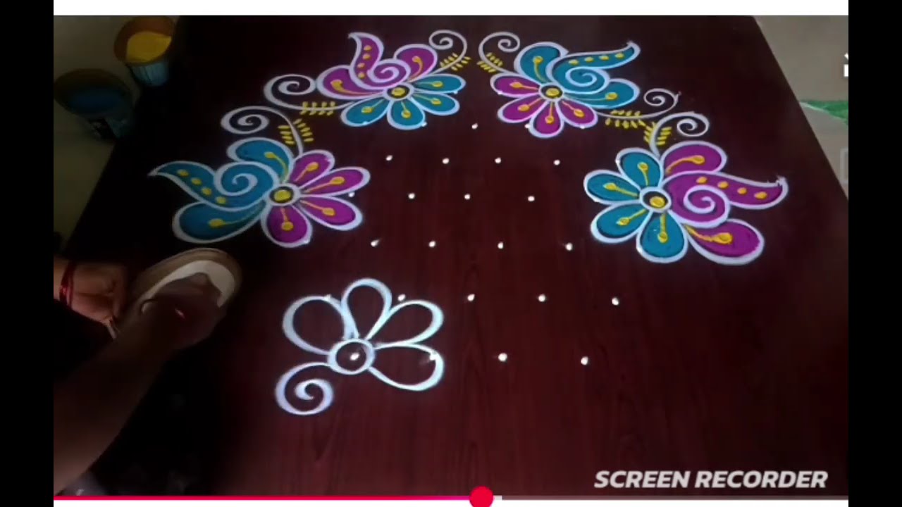 7*4...dots  lovely Lotus rangoli for all festivals...###