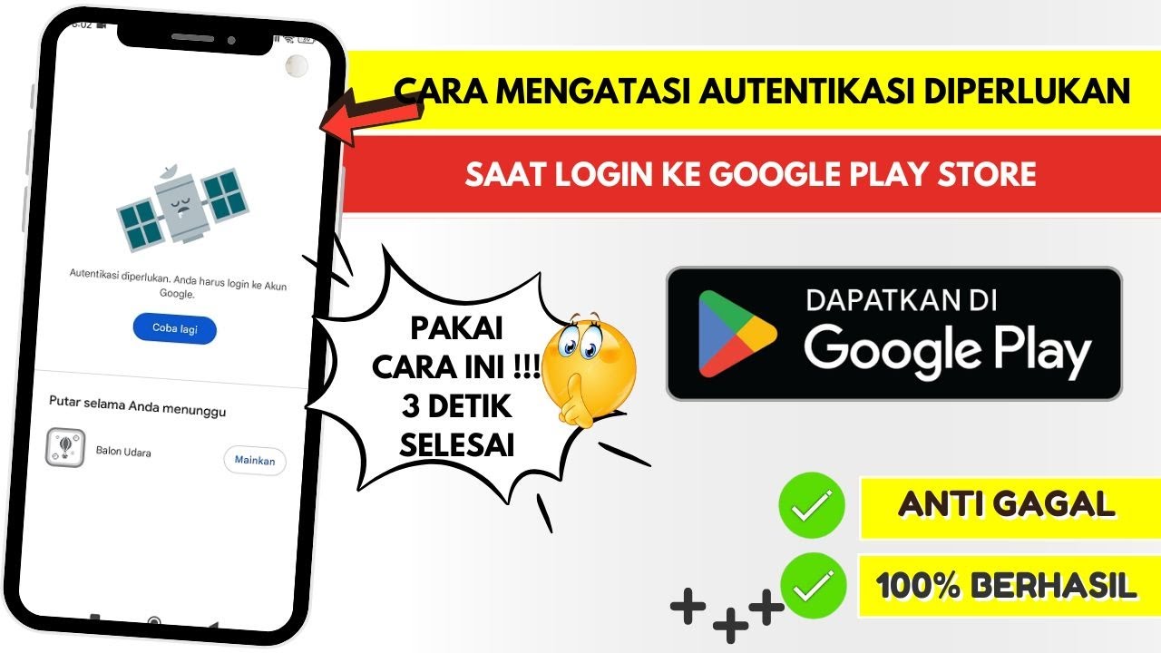 Cara Mengatasi Autentikasi Diperlukan Anda Harus Login Ke Google  Atasi Autentikasi Play Store