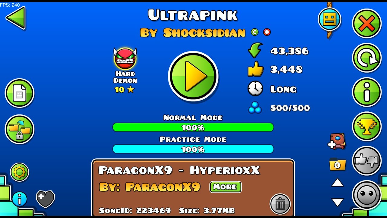 Ultrapink by Shocksidian (745th Demon) | Geometry Dash
