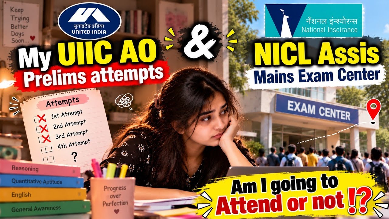 My UIIC AO Prelims Attempts 😔 | NICL Assistant Mains Exam Centre | Bank Exam Aspirant