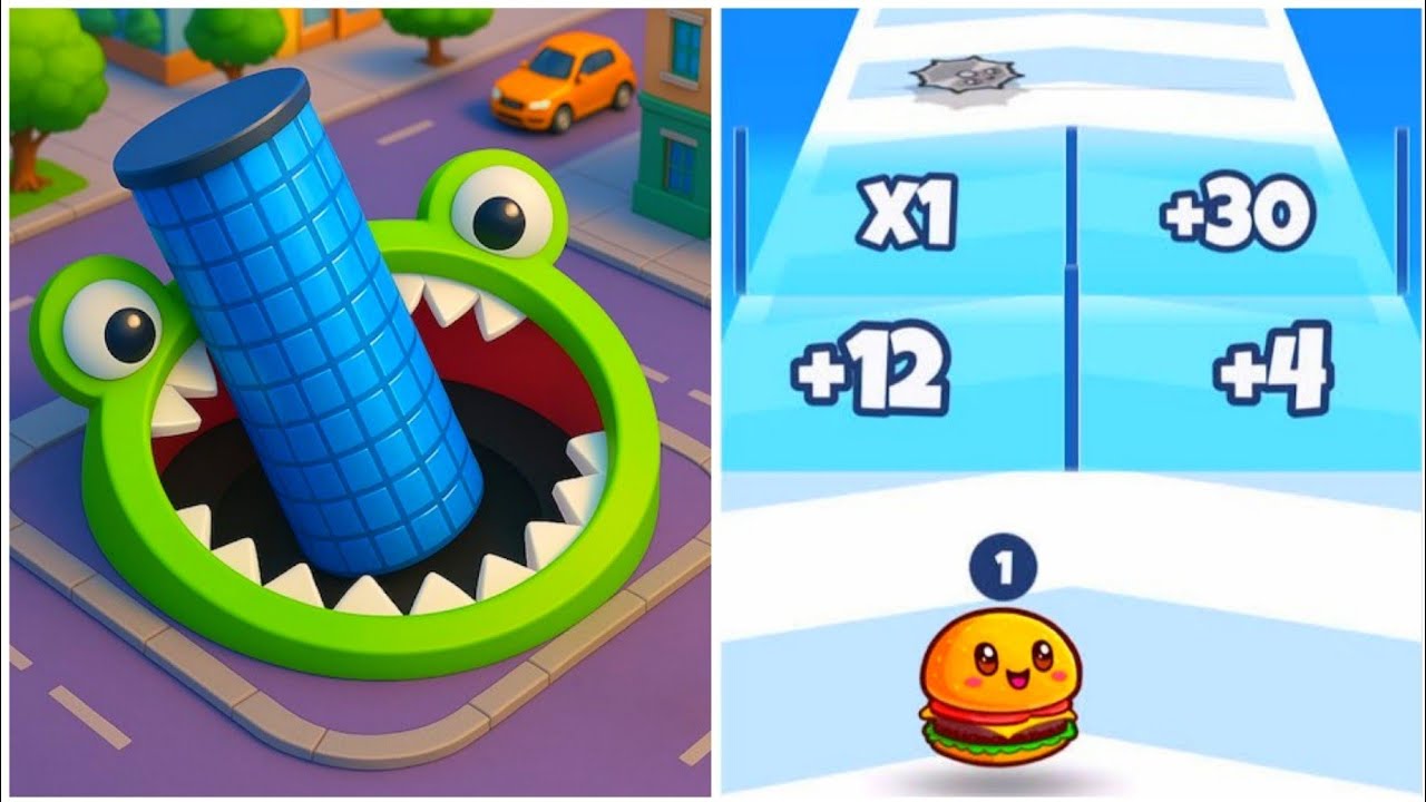 Hole.io Vs Food Run MAX LEVEL Gameplay Walkthrough Android IOS ASMR Satisfying!