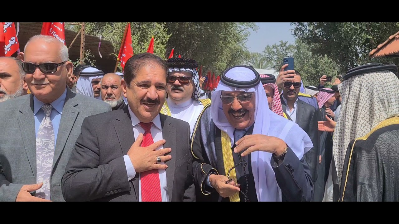 زيارة الشيخ يوسف الساعدي الى الشيخ عبدالستار الجميلي عند أفتتاح مضيفهم العامر