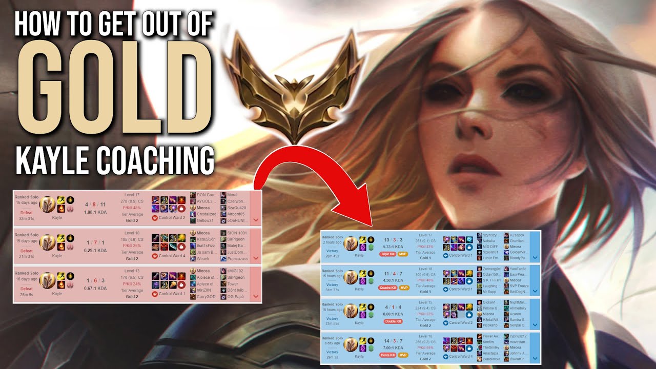 Coaching a Gold Kayle Player | kayle 1v9 coaching