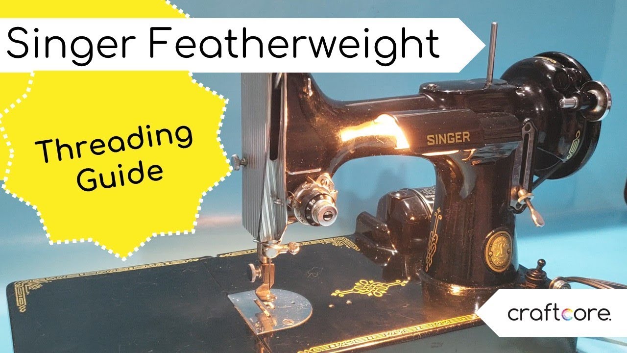 Singer Featherweight 221K — руководство по заправке нитки в швейную машину