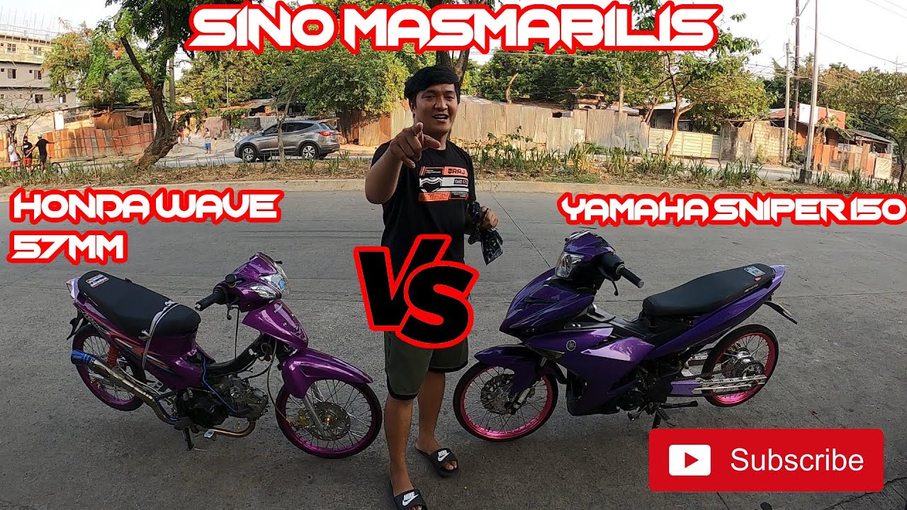 HONDA WAVE 57MM VS YAMAHA SNIPER 150 ALL STOCK