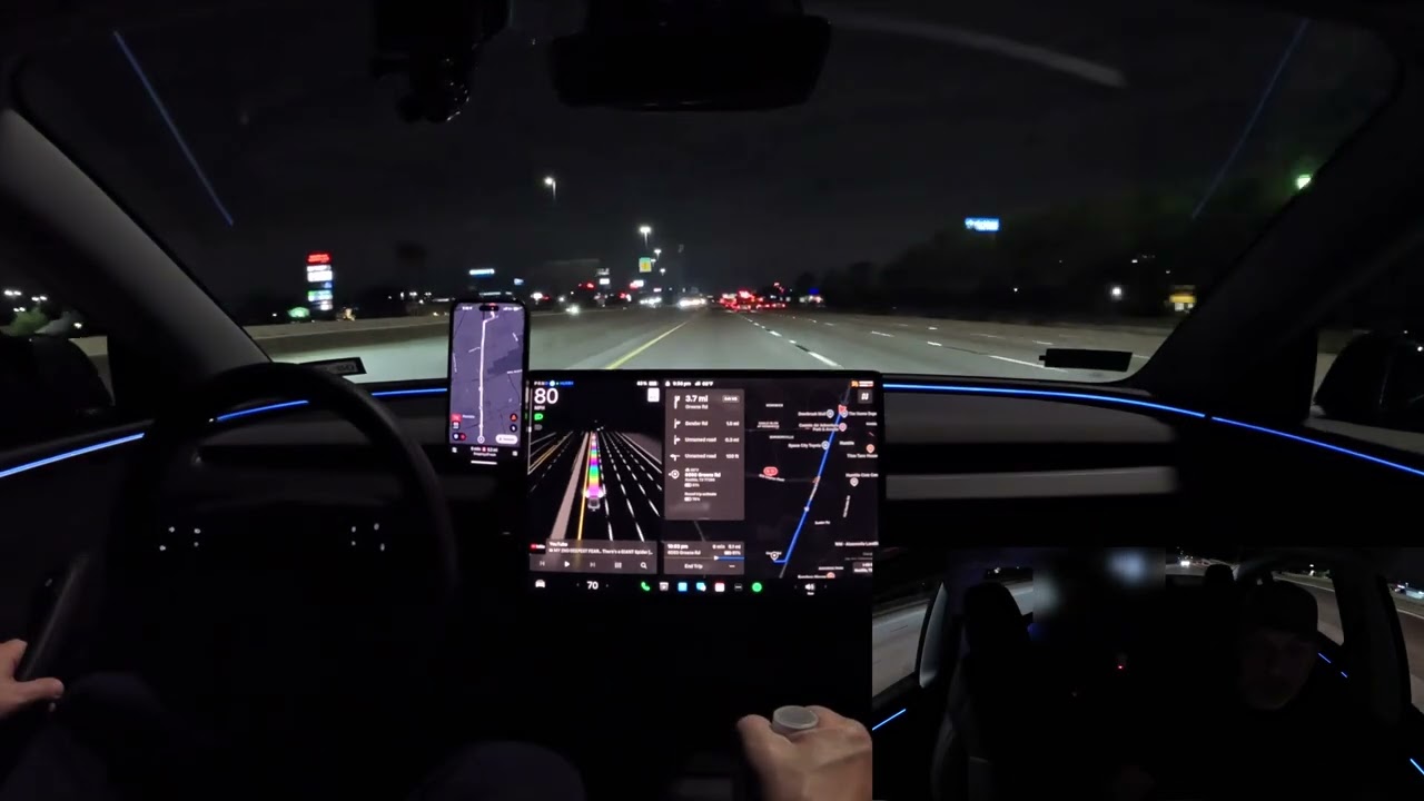 Uber/Tesla FSD 13.2.8 gets young man home from work at Target - so excited w/Tesla he calls his Mom