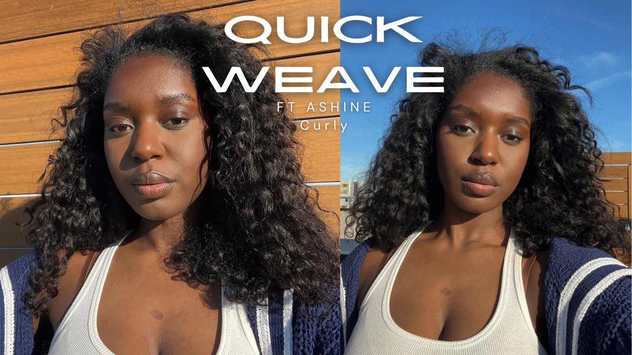 HOW TO: CURLY FLIP OVER QUICK WEAVE WITH MINIMAL LEAVE OUT | ft ASHINE BUNDLES