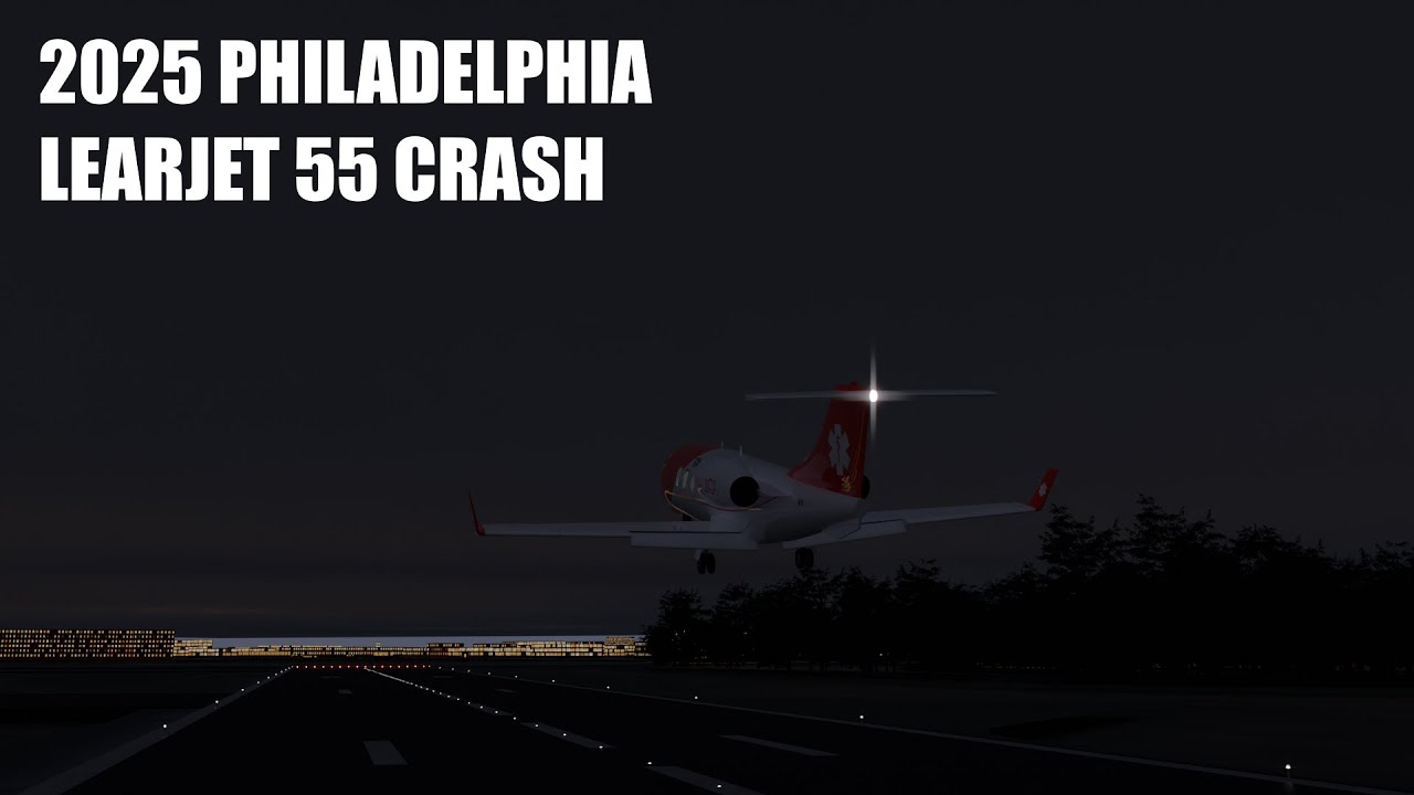 2025 Philadelphia Learjet 55 Crash 3D Animation + ATC Recording