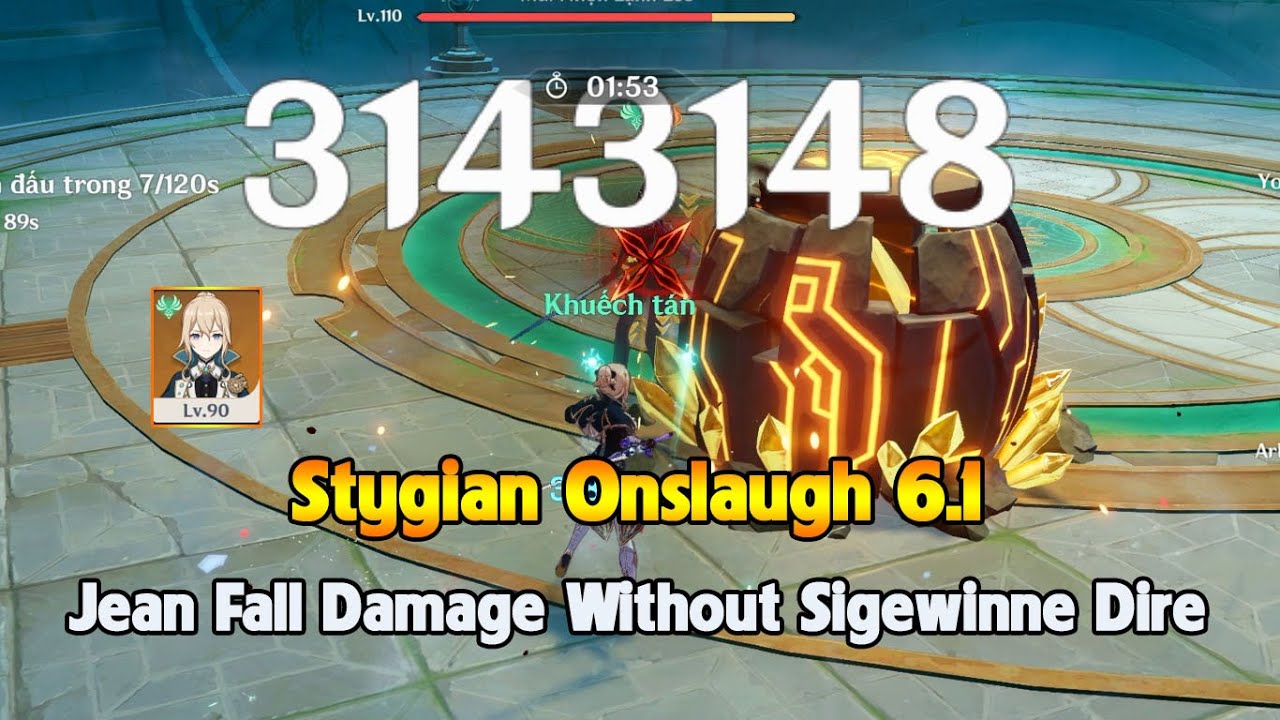 Jean Can Fall Damage Without Sigewinne On Dire Stygian Onslaught 6.1