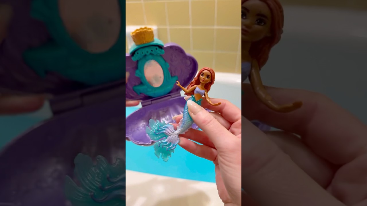 Disney Princess Mermaid Bath Reveal 🧜🏽&zwj;♀️🫧 Which is Your Favorite? #shorts #thelittlemermaid