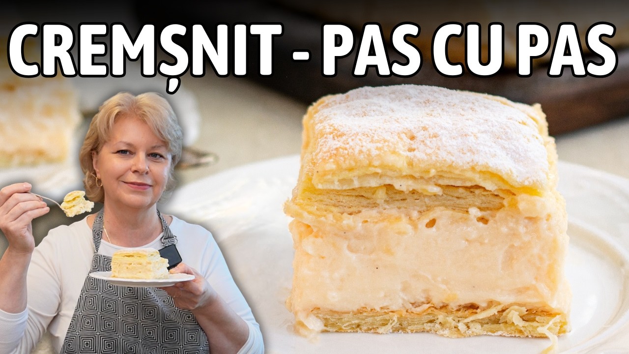Așa se face un CREMȘNIT adevărat! 🥰 Foi fragede, cremă fină, gust perfect