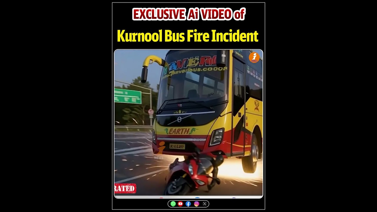 EXCLUSIVE Ai VIDEO of Kurnool Bus Fire Incident | iNews  #KurnoolBust #AiVideo #