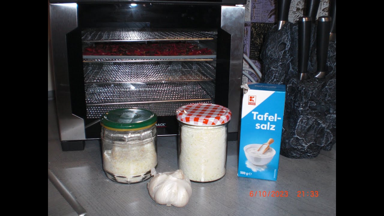 Knoblauchsalz im Dörrautomaten selber machen