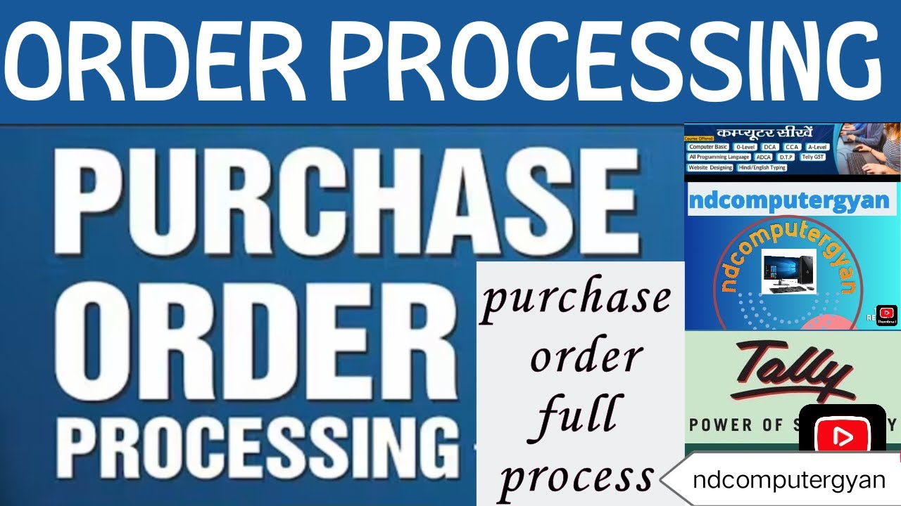ORDER processing | purchase order processing in tally erp9 | rejection out
