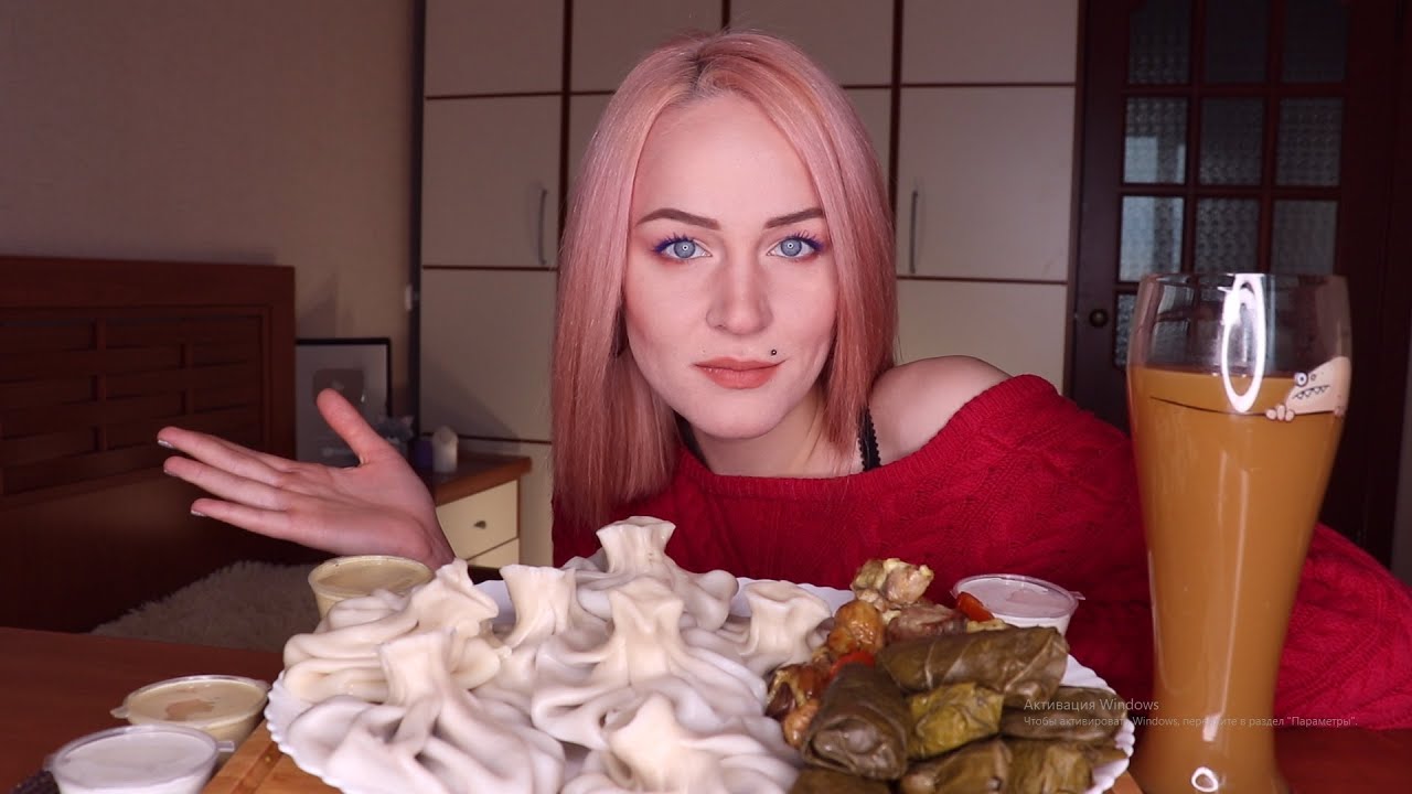 MUKBANG | Хинкали, долма | Dumplings Khinkali | не ASMR