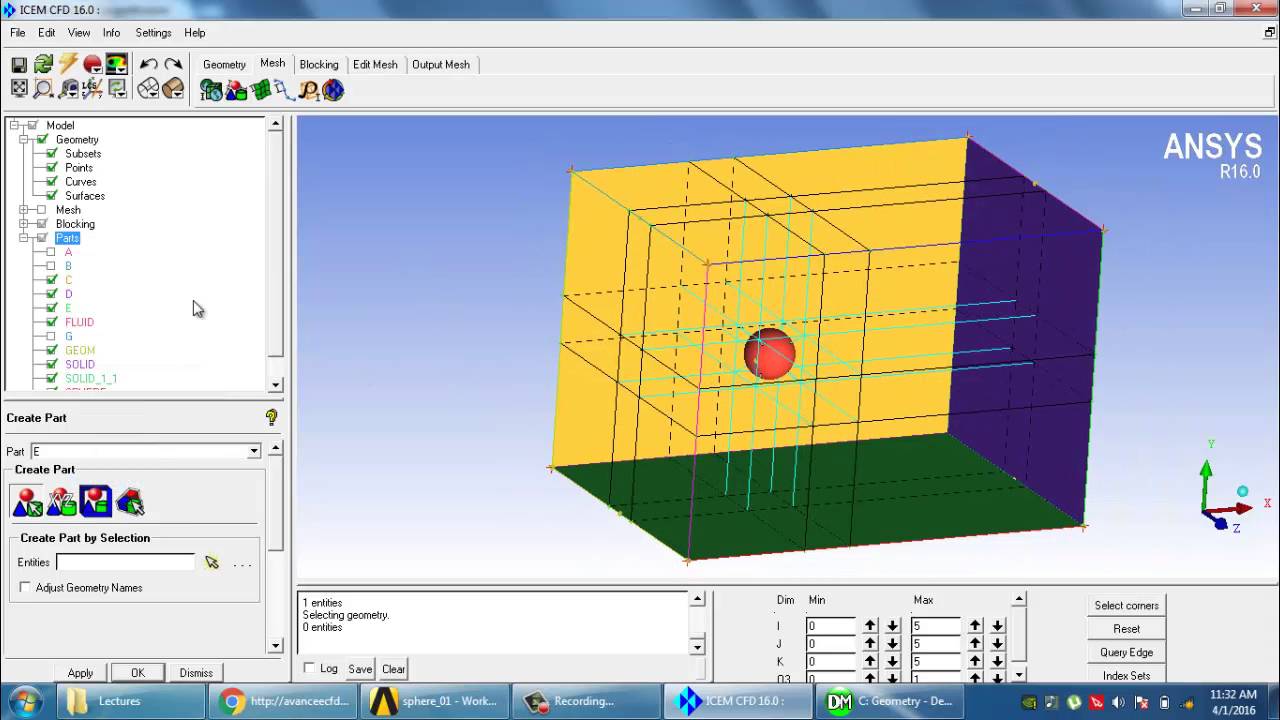 Sphere Hexa Meshing in ICEM CFD