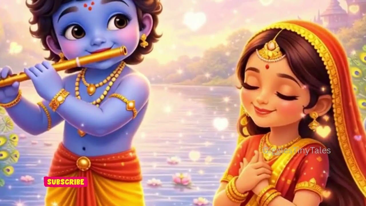 Radhe Krishna Radhe Krishna 🙏 Shri Krishna Govind Hare Murari | Cute Krishna Bhajan@GigglesTinyTales