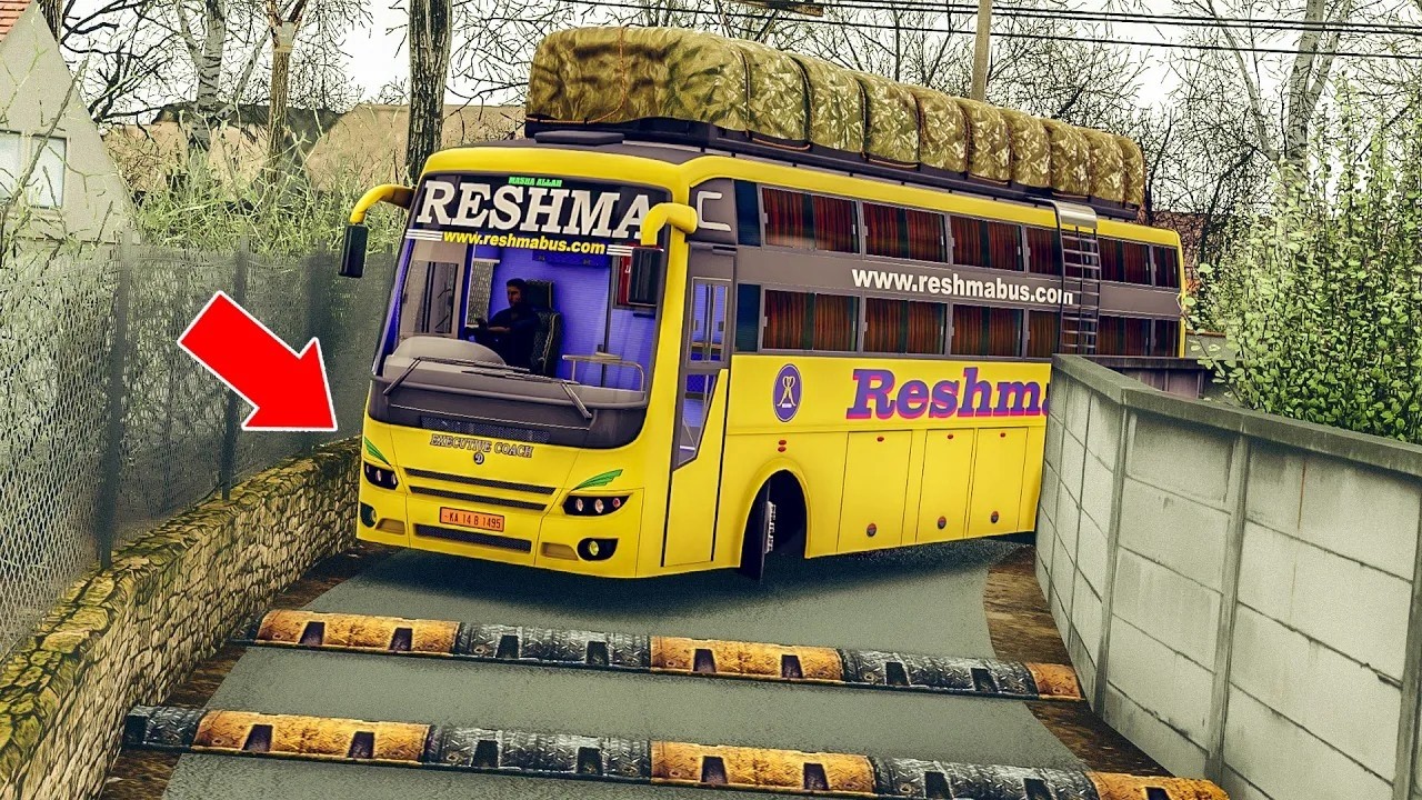 Indian Damodar Bus Insane Driving Through Extreme Narrow Streets | Ets2