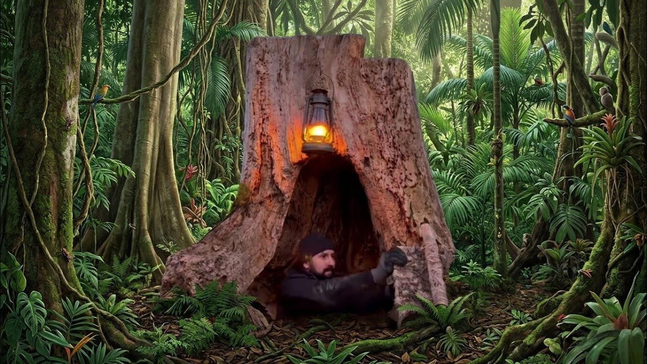 Building an amazing secret underground shelter alone in the forest | by @botanik6140