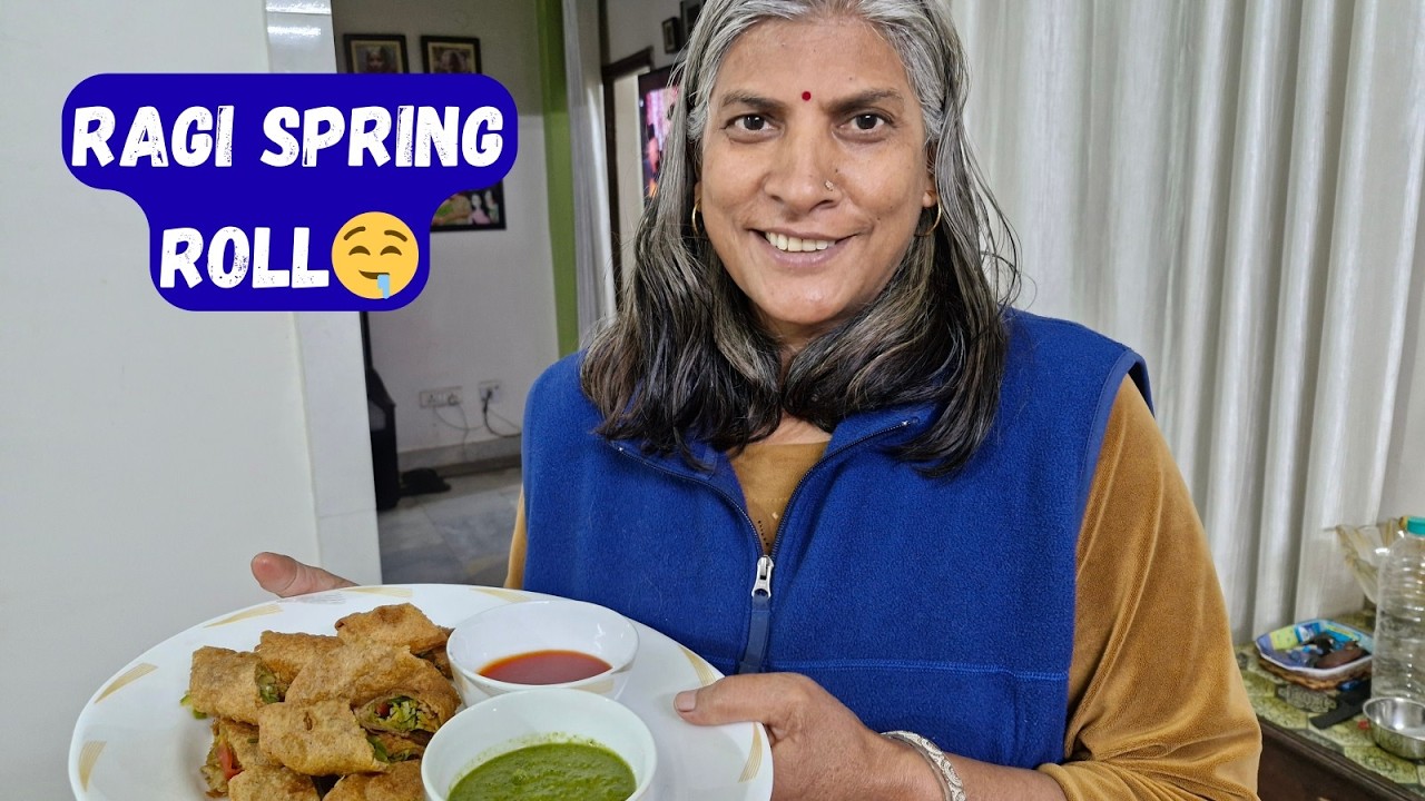 Ragi Spring Rolls✨| Pahadi Style Manduye Spring Rolls🤤|
