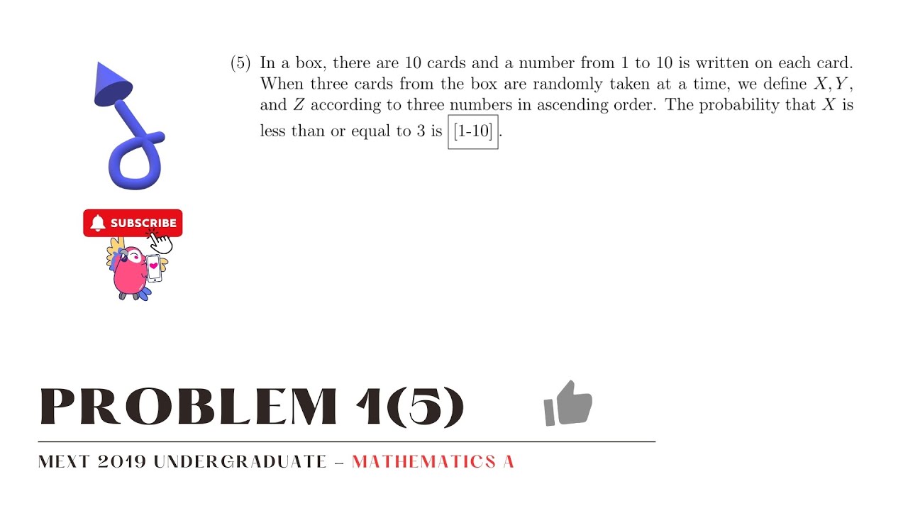 Porbability, Arithmetic Series - MEXT Scholarship Exam Solution - 2019 Undergraduate Mathematics A