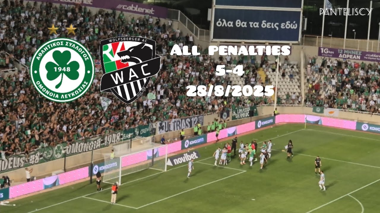 Η διαδικασία των πέναλτι | Ομόνοια 1-0 Βόλφσμπεργκερ (5-4 πέναλτι) 28/8/2025